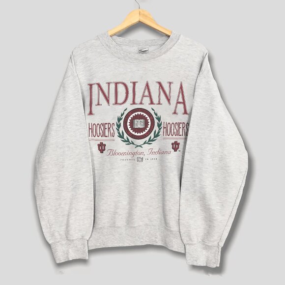 Vintage University of Indiana Hoosiers Sweatshirt, Retro IU Hoosiers Shirt Tee - Picture 1 of 2